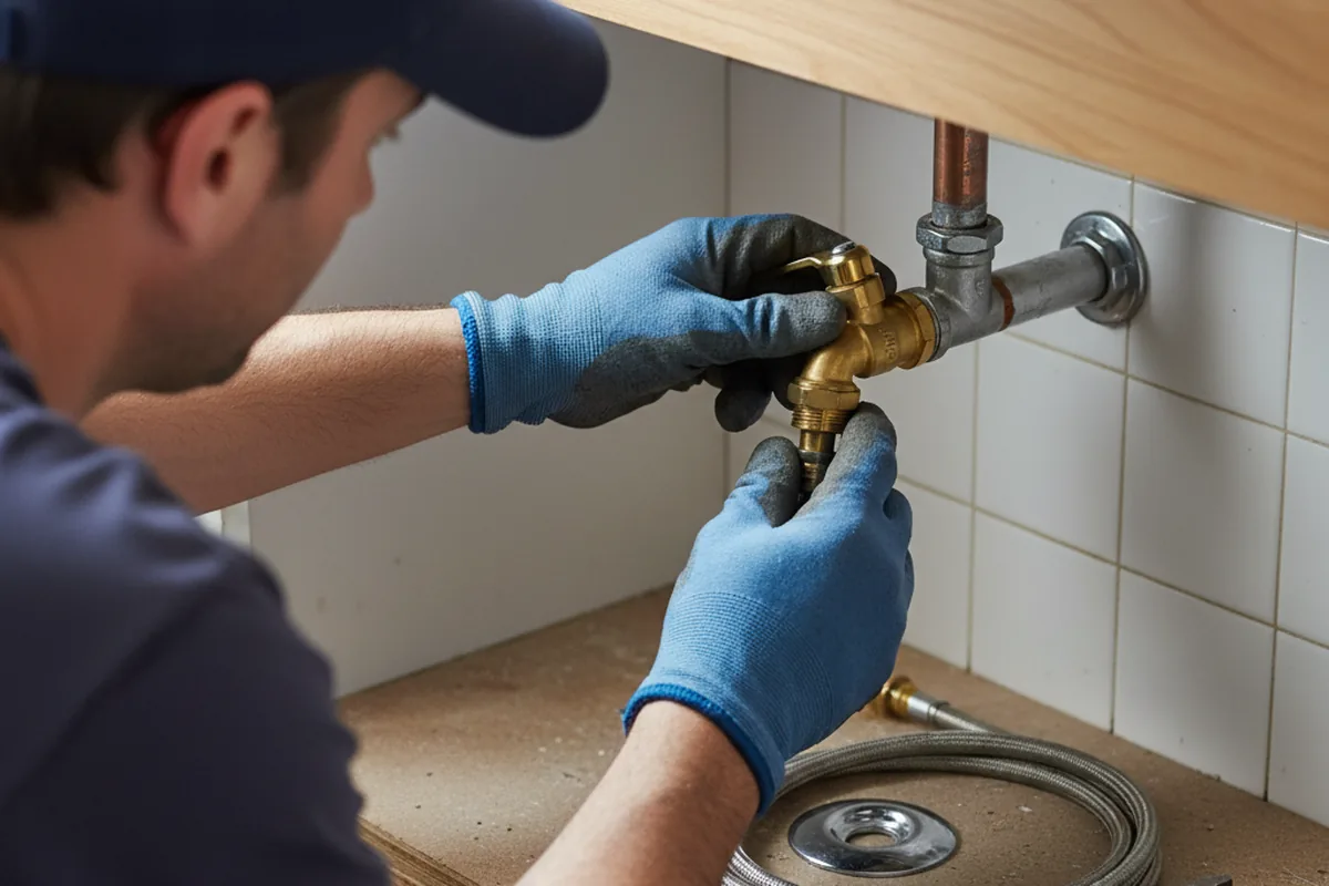 Shutoff valve and fitting work during Emergency Plumbing in State Center